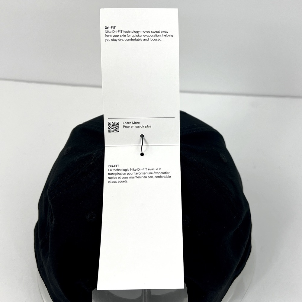 NIKE HAT/CAP UNISEX, JET BLACK, UNISEX, ADJ STRAP, WHITE LOGO EMBROIDERED UNISEX - Picture 15 of 15